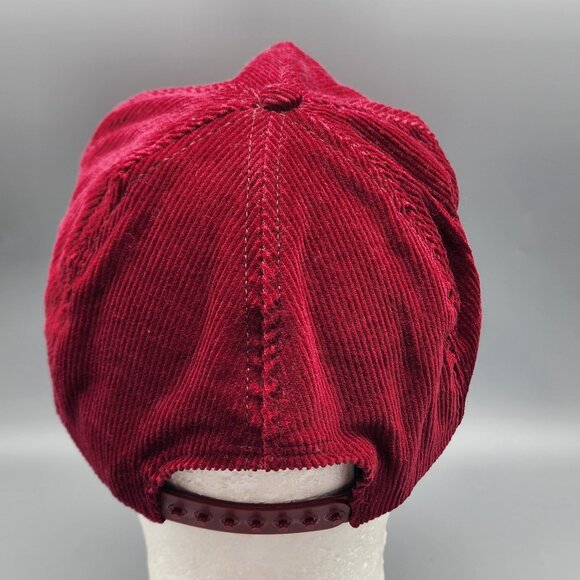 Vintage Wisconsin Corduroy Snapback Hat Red Gold Cow Made in USA - Picture 4 of 10